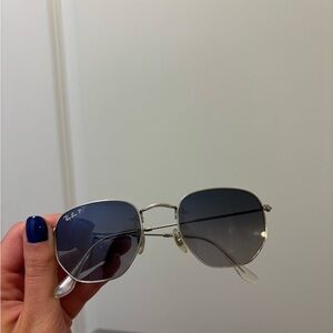 Ray-Ban Silver Frame Sunglasses with Black Lenses